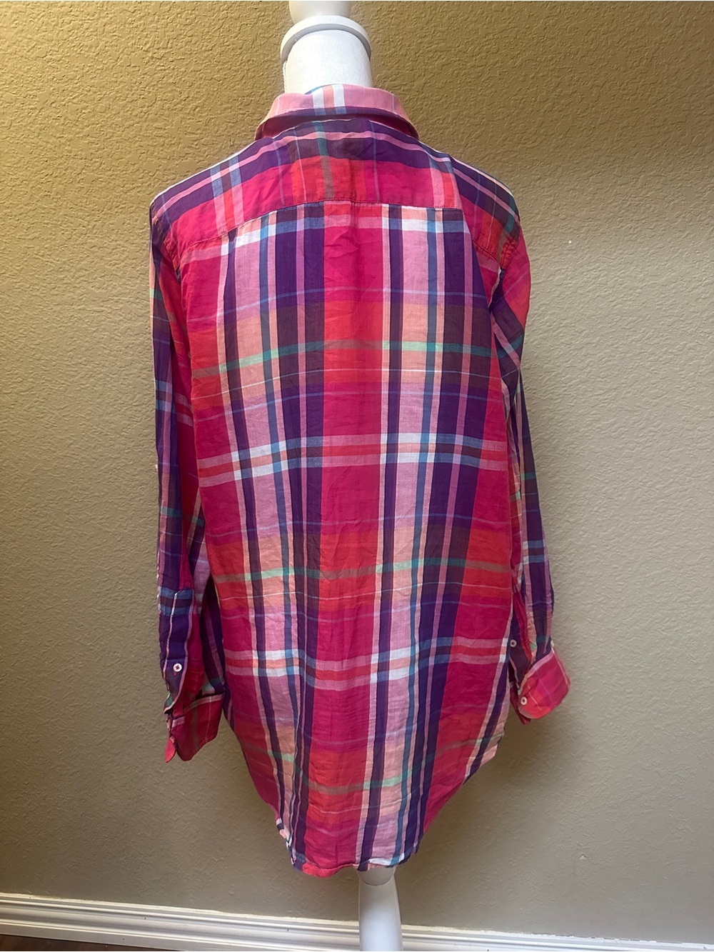 Lauren Ralph Lauren Pink and Purple Plaid Button-Down Shirt - Picture 2 of 6